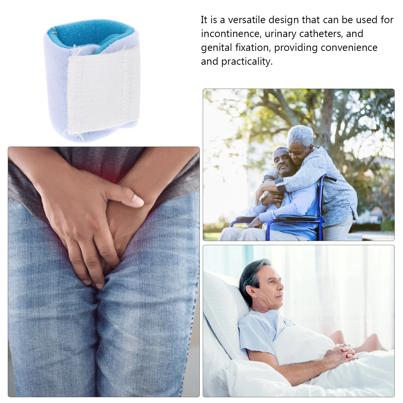 

4 шт. ленты для недержания для мужчин, регулируемый фиксирующий ремень для катетера, удобный дышащий практичный ремешок для мужчин