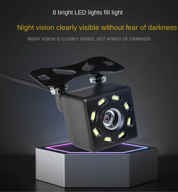 Car camera cvbs with lamp reversing image universal rear view HD night vision waterproof ccd car camera