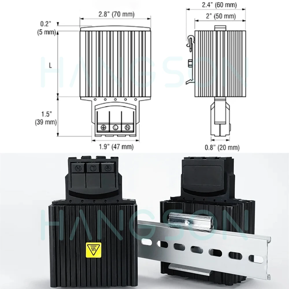 PTC Heater Air Heating Element 15/30/45/60/75W Aluminum Alloy Electrical Heater Panel Industrial Heater for Cabinet