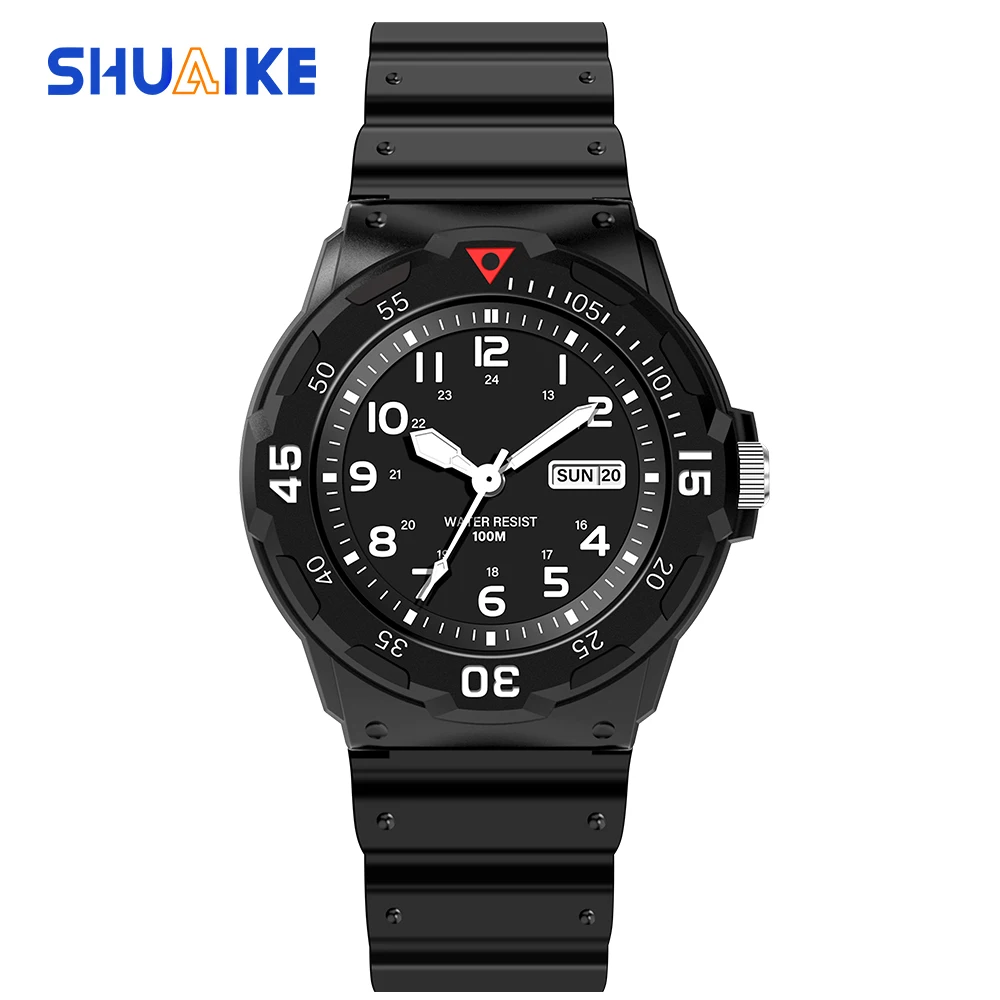 Shuaike 957 moda esportes estudante relógio calendário display 50m à prova dwaterproof água relógio de luz noturna masculino e feminino relógio de quartzo