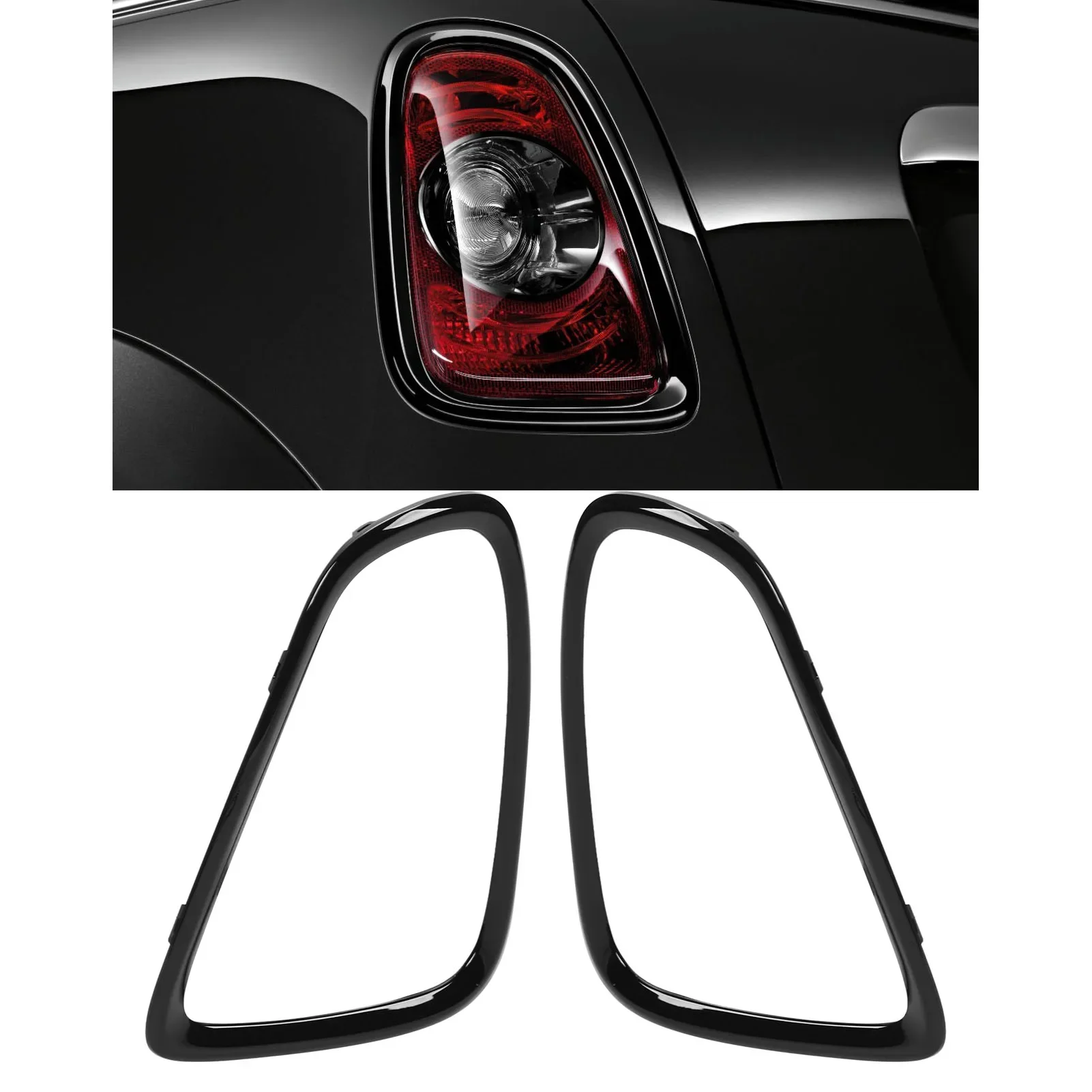 

1 пара для Mini Cooper R56 R57 R58 R59 Черный ABS задняя фонарь отделка задняя фонарь наклейка Рамка внешние аксессуары