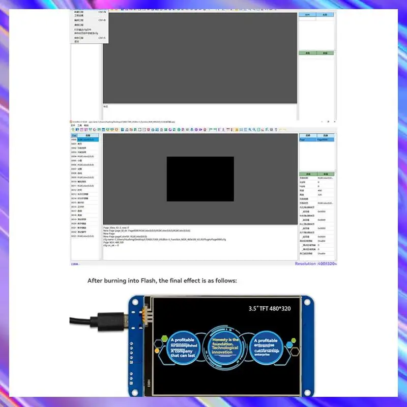 

3.5Inch TFT Smart Display Module Serial Port 320 X 480 HMI Screen For Vehicle Display