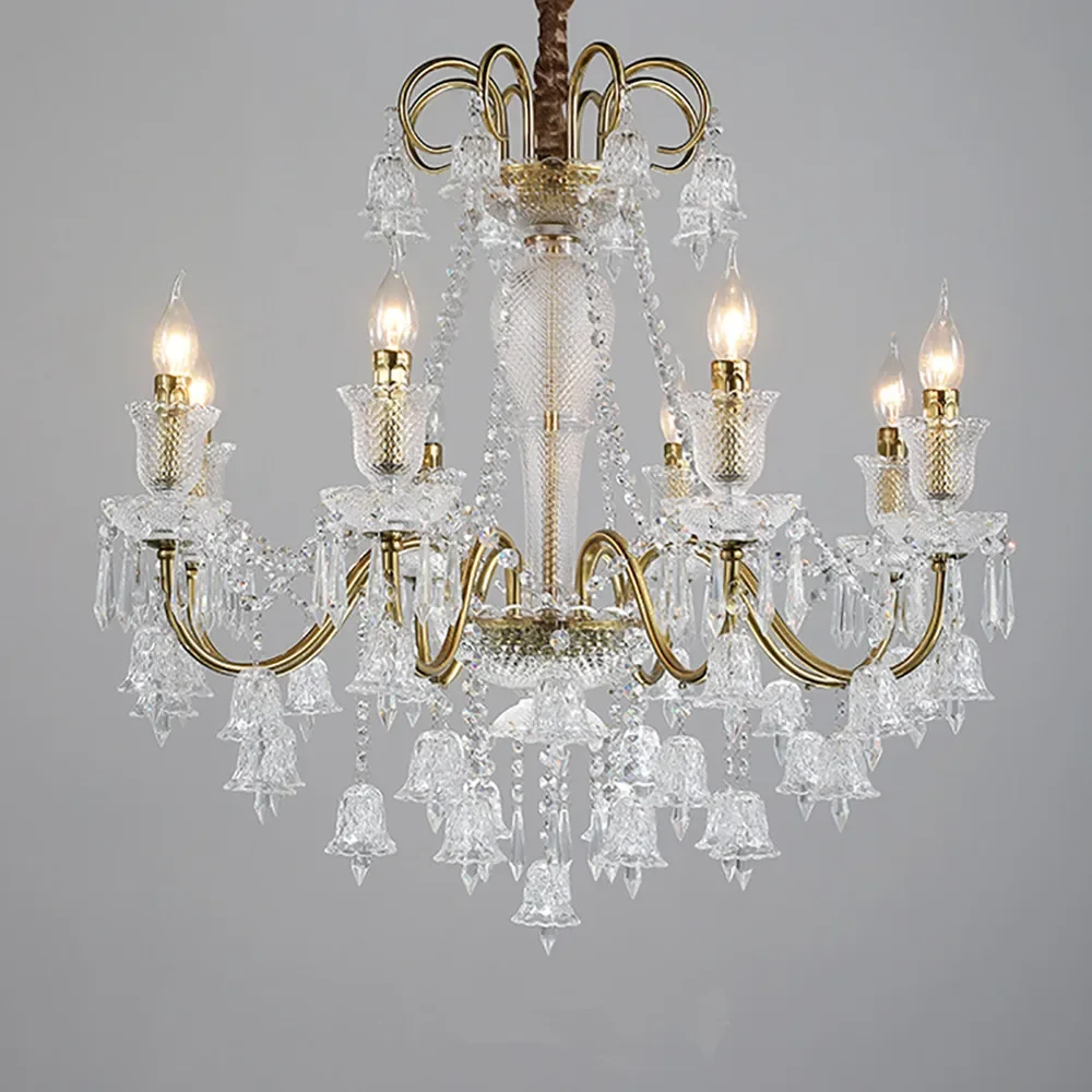 ULANI French Crystal Pendent Lamp European Luxury  Living Room Restaurant Bedroom Villa Hotel Duplex Staircase LED Chandelier image 4