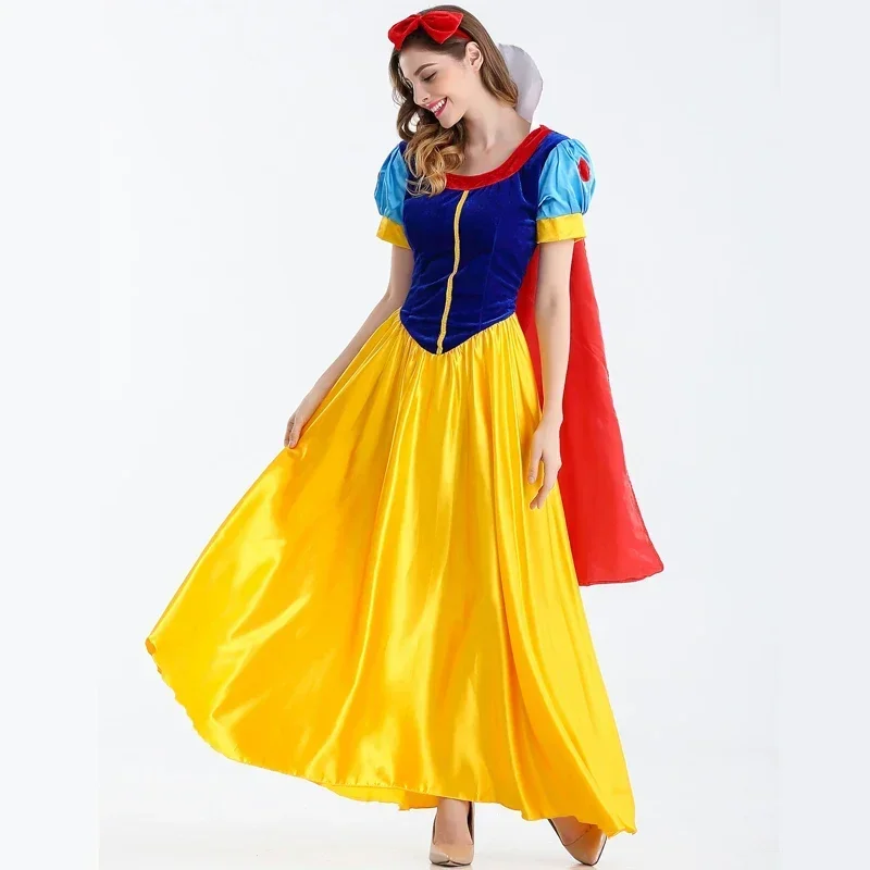 Dessin animé princesa blanche-neige festa de halloween traje adulto cosplay grande taille robe fille princesse ro