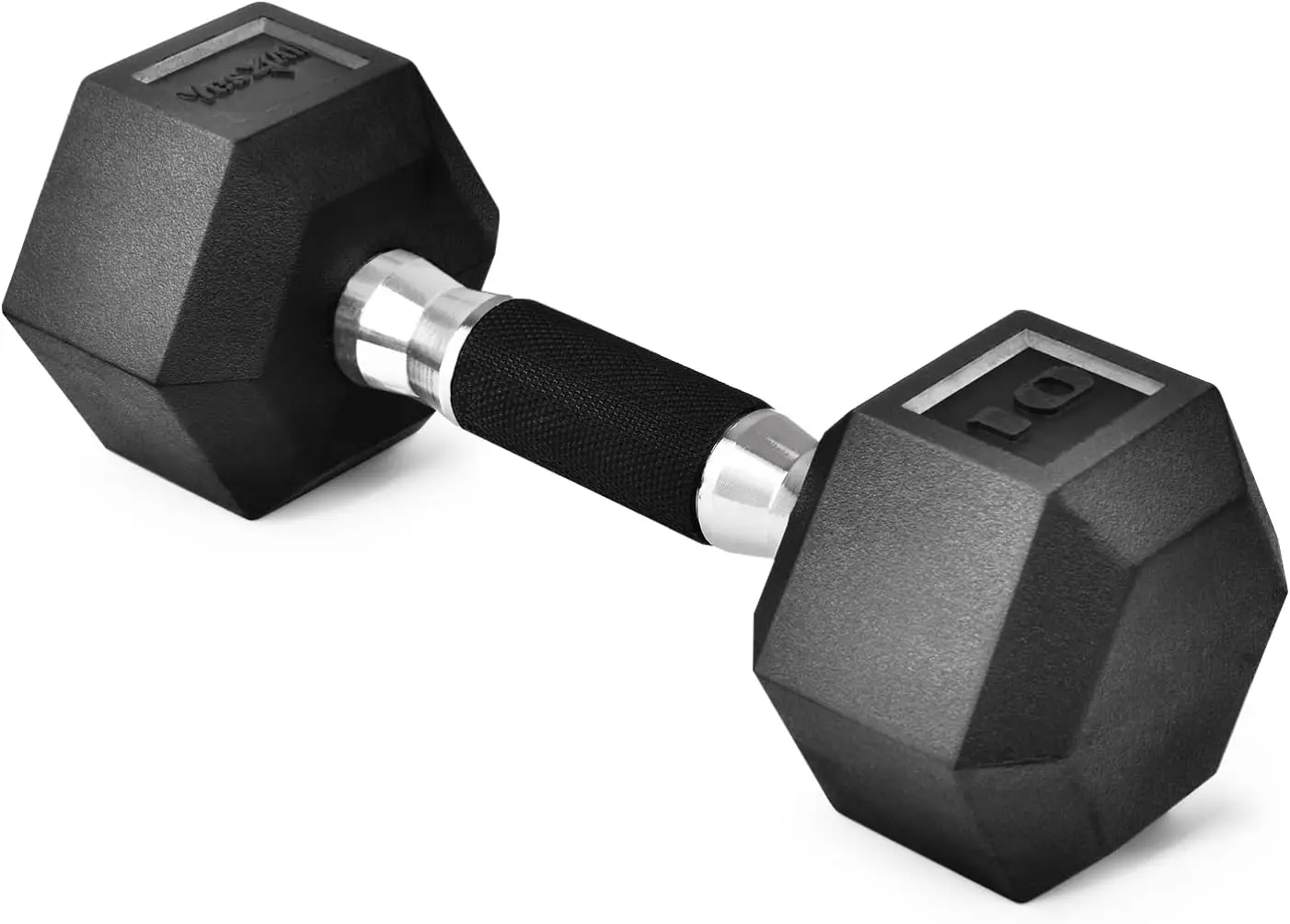 

Rubber Grip Encased Hex Dumbbell - Hand Weights With Anti-Slip 10 LBS Single
