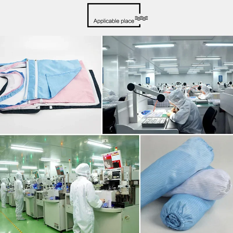 1M*1M/2M/3M Anti-Static & Dust-Free Esd Antistatic Fabric Clean Cloth Fabric for Work Clothes of Electronics Factory