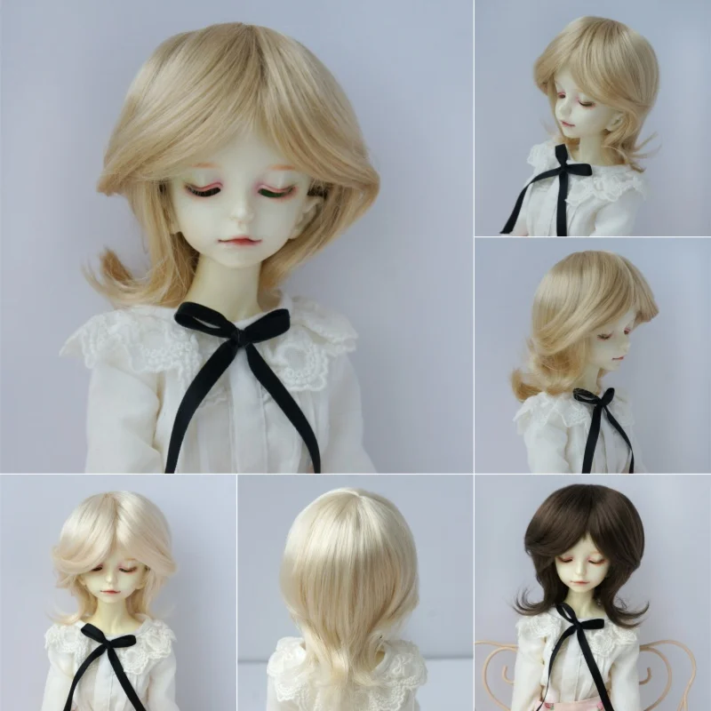 1/4 1/6 YOSD  MSD BJD Hair  JD054 6-7inch 7-8inch Short Boyish Nature Cut Synthetic Mohair Doll wigs