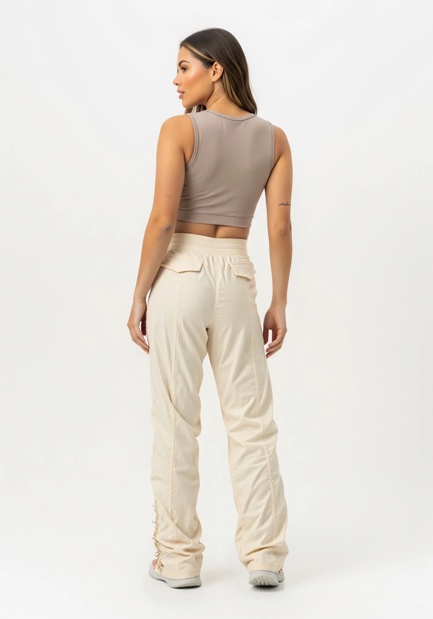 Women Sport Comfortable  Mid Waist Nine Pants Length Comfortable Casual Slimming Fitness Workout Yoga No Pockets Cargo Pants