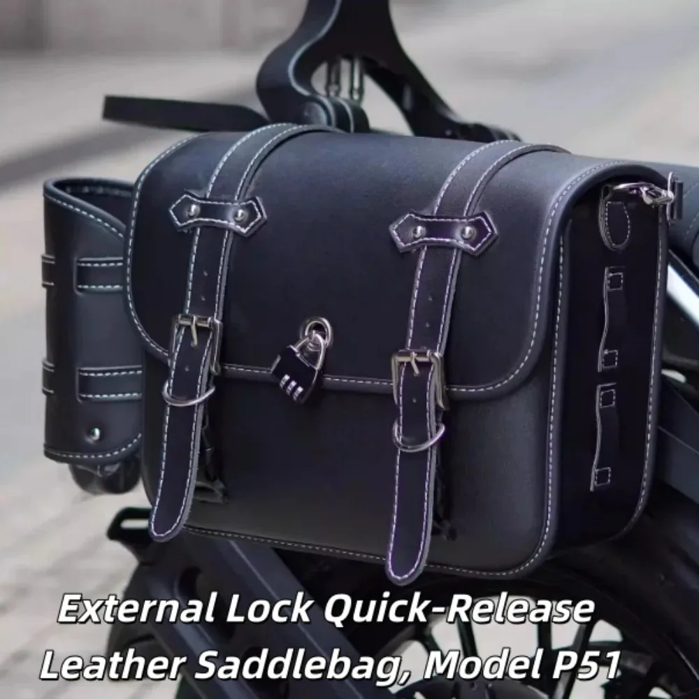 For Benda Chinchilla 350 ACE NEO Quick Release Leather Side Bag Retractable Backrest Rack Kit Alforjas Cuero Respaldo Moto
