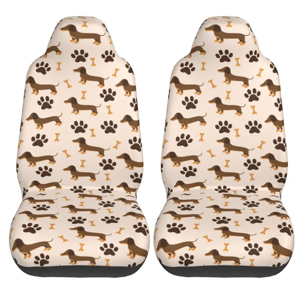 Dachshunds Dog 2 PCS Car Seat Covers, All Inclusive Protective Covers Beautiful Seat Covers Anti Fouling Universal Type