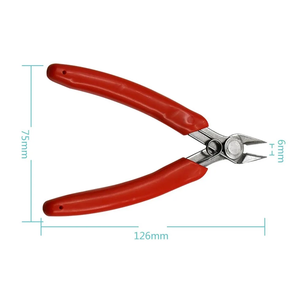 12mm Electronics Cutting Plier Jewelry Wire Cable Cutter Side Snips Flush Pliers Tool Stainless Steel Jaw Cable Cutter