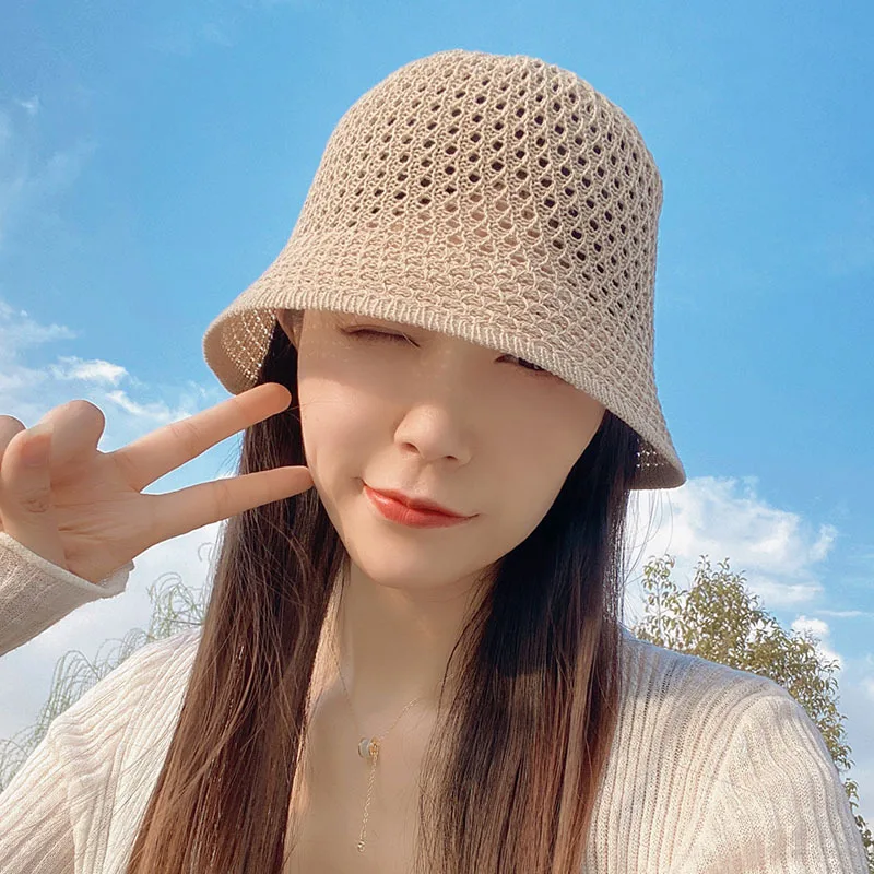 

Summer Versatile Hollow Fisherman Korean StyleinsBreathable Mesh for Women Protection Thin Sun-Proof Basin Hat