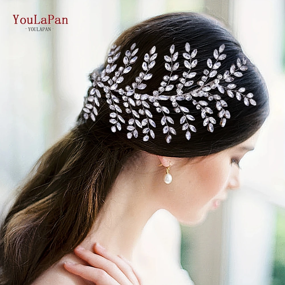 TOPQUEEN Bridal Comb Headpiece Wedding Hair Accessories Comb Luxurious Rhinestone Women Hair Clips for Wedding Bridal HP432