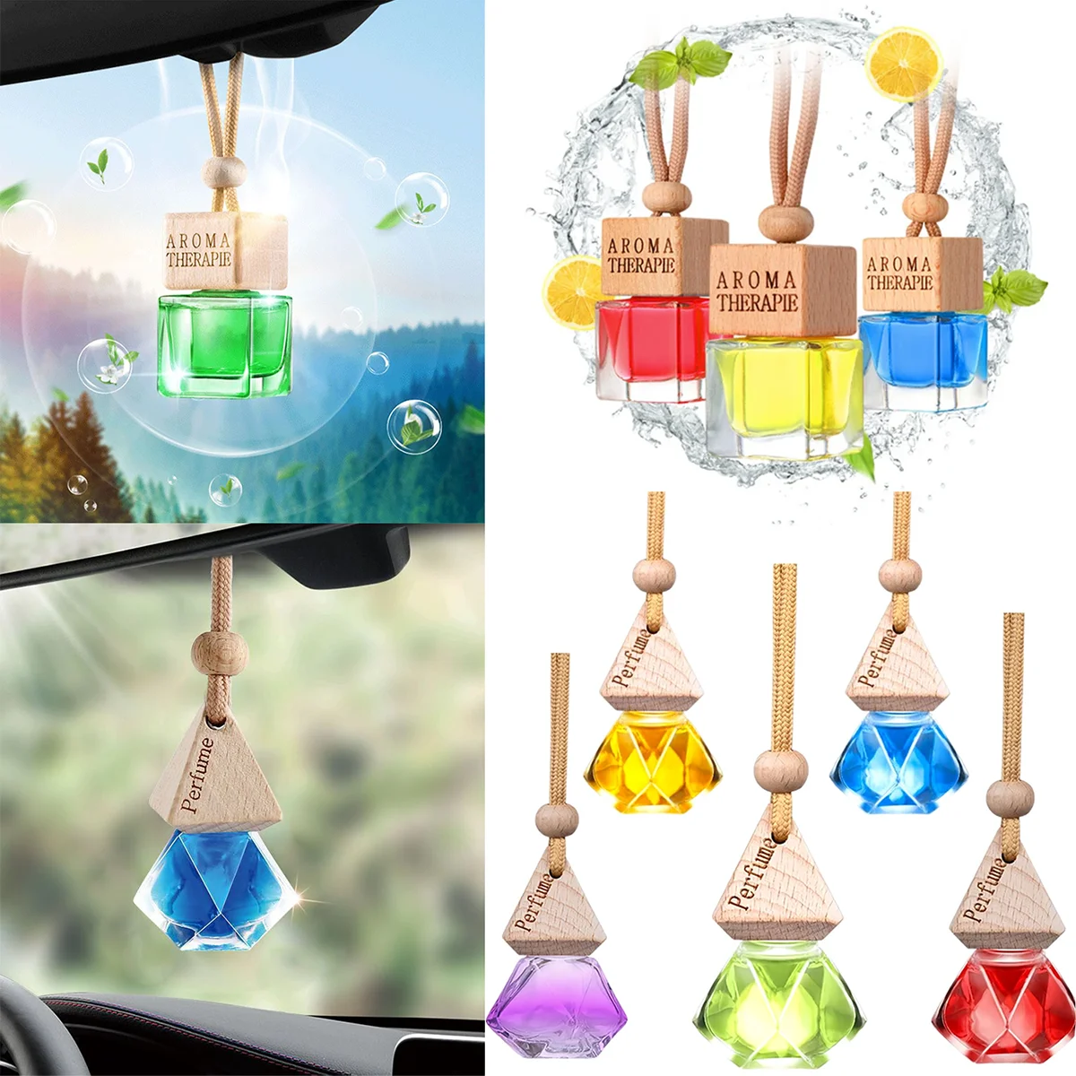 

Car Aromatherapy Fragrance Pendent Bottle Perfume Diffuser Long-lasting Fragrance Air Freshener Car Accessories Interior