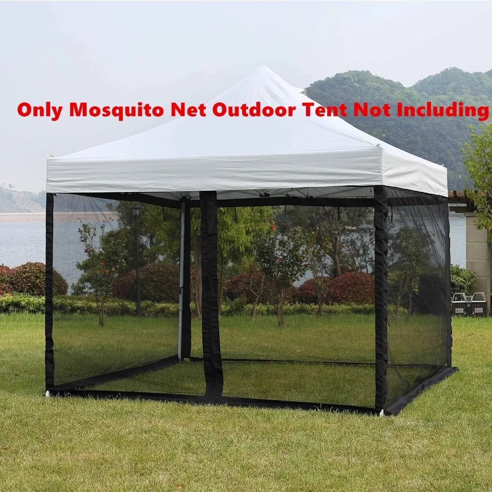 Mosquito Net for Outdoor Patio and Garden, Screen House for Camping and Deck, Gazebo Screenroom, Zippered Mesh Sidewalls