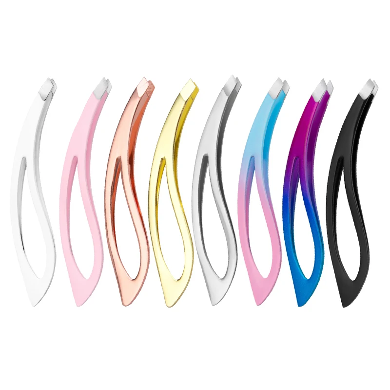 Eyebrow Hair Removal Tweezers Clip Eyelash Extensions Tweezers for Volume Eyelashes Stainless Steel Lash Eyebrow Tweezers