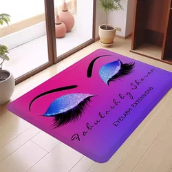 Rose Golden Glitter Eyelash Hallway Carpet Washable Non-Slip Living Room Sofa Chairs Area Mat Kitchen Doormat Area Rug