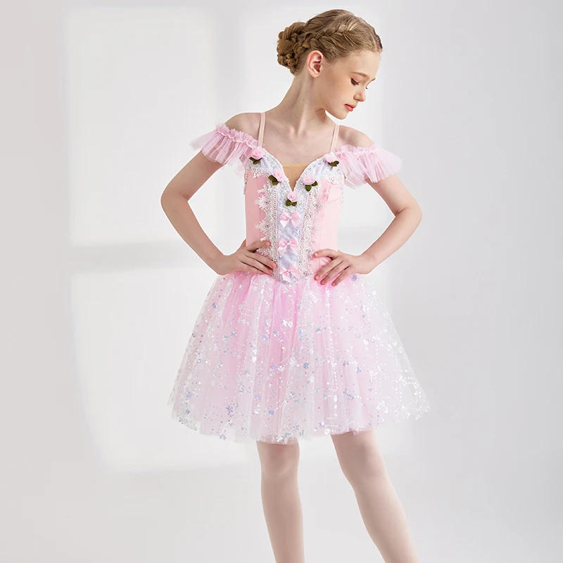Venda quente barato moda design exclusivo crianças meninas crianças mulheres adulto desempenho wear rosa 5 camadas trajes de balé tutu