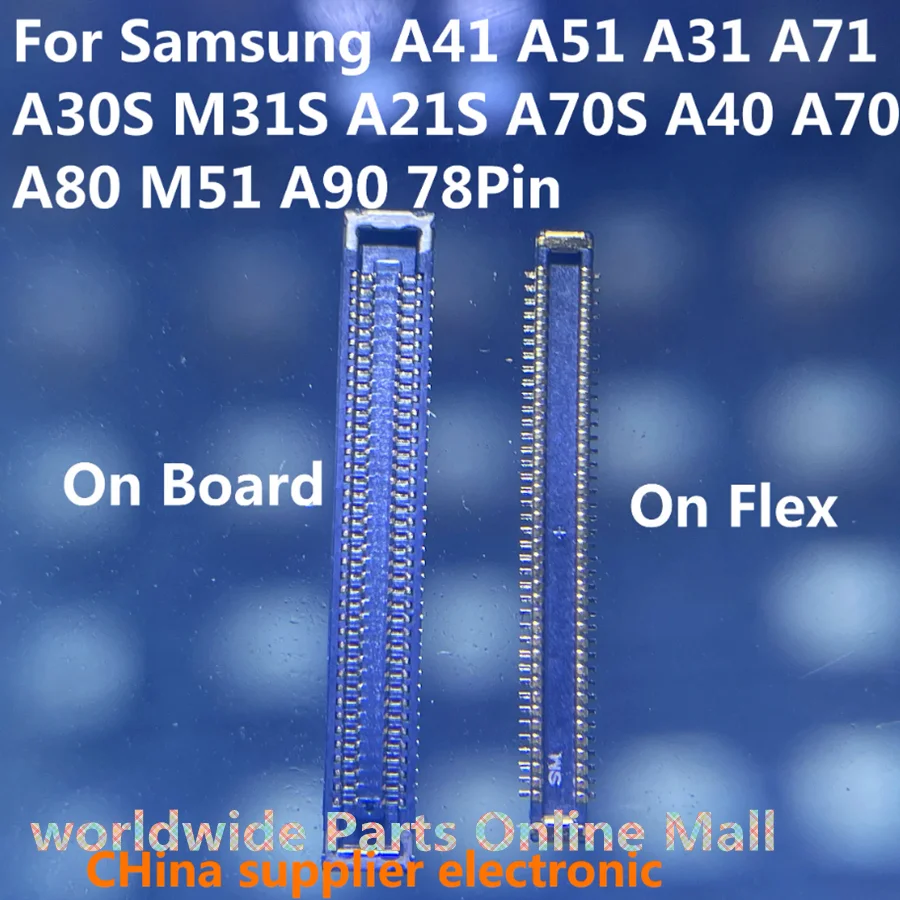 10-100pcs 78Pin USB Charging Charger FPC Connector On Board For Samsung A41 A51 A31 A71 A30S M31S A21S A70S A40 A70 A80 M51 A90