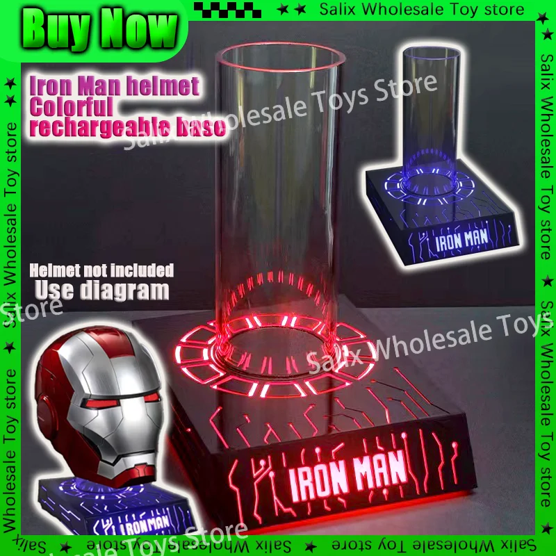 Iron Man 1/1 Mk5 Autoking Helmet Colorful Charge Base Remote And Voice Control Iron Man Automatic Helmet Base Gifts Customized