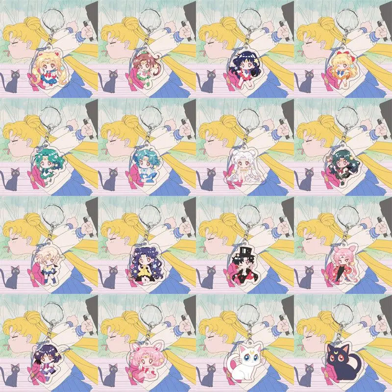 

Sailor Moon anime acrylic Q version water ice moon keychain cute creative moon hare schoolbag clothes accessories gift wholesale