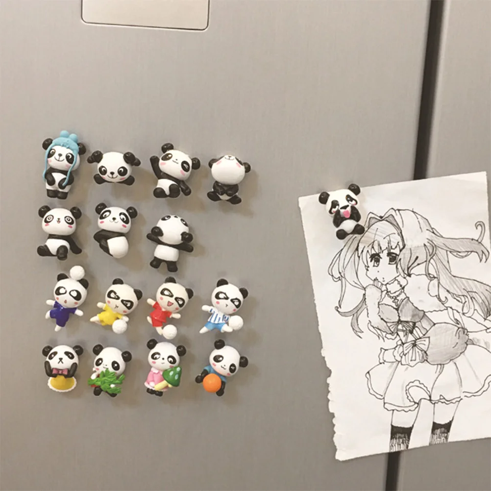 

8Pcs Panda Fridge Sticker Resin Creative Magnetic Refrigerator Decoration Waterproof Removable Wall Sticker Kitchen Door Art Fun