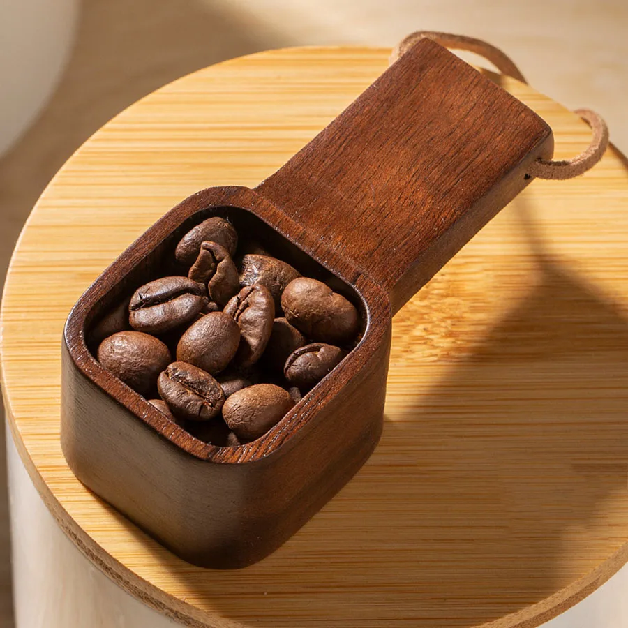 Coffee Spoons Coffee Measuring Scoop for Ground Beans Tea Sugar Delicate Wooden Handle Home Barista Accessories