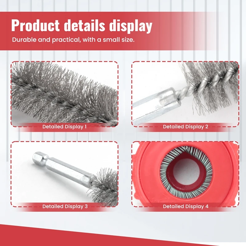 

Copper Pipe Cleaner Set For Power Drill, Tube Cleaning Brush, Cleans Copper Pipes Tubes And Fittings For Soldering