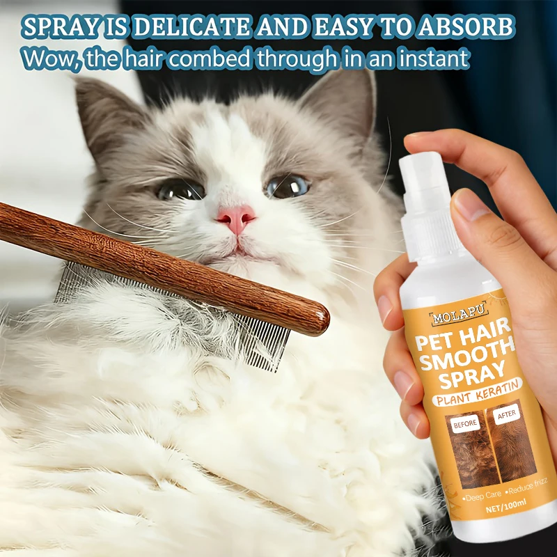 Instantly Smooth 10-in-1 No-Rinse Pet Spray - Sprays Smoothly for Soft, Shiny, Tangle-Free Fur - Helps Reduce Frizz, Replenishes Moisture, and Makes Daily Grooming Easy - Lightweight Texture, Non-Greasy, Suitable for Both Cats and Dogs view 3