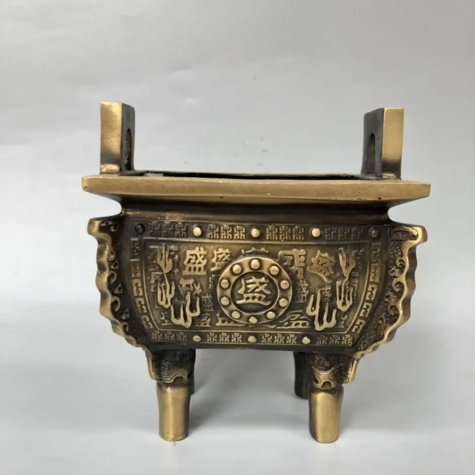 Four-legged tripod Incense Burner Statue for Tea Home Decor Ornaments