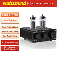 Nosbound TUBE-T4C Mini preamplificador de tubo de vacío Preamplificador de audio estéreo HiFi con control de graves agudos