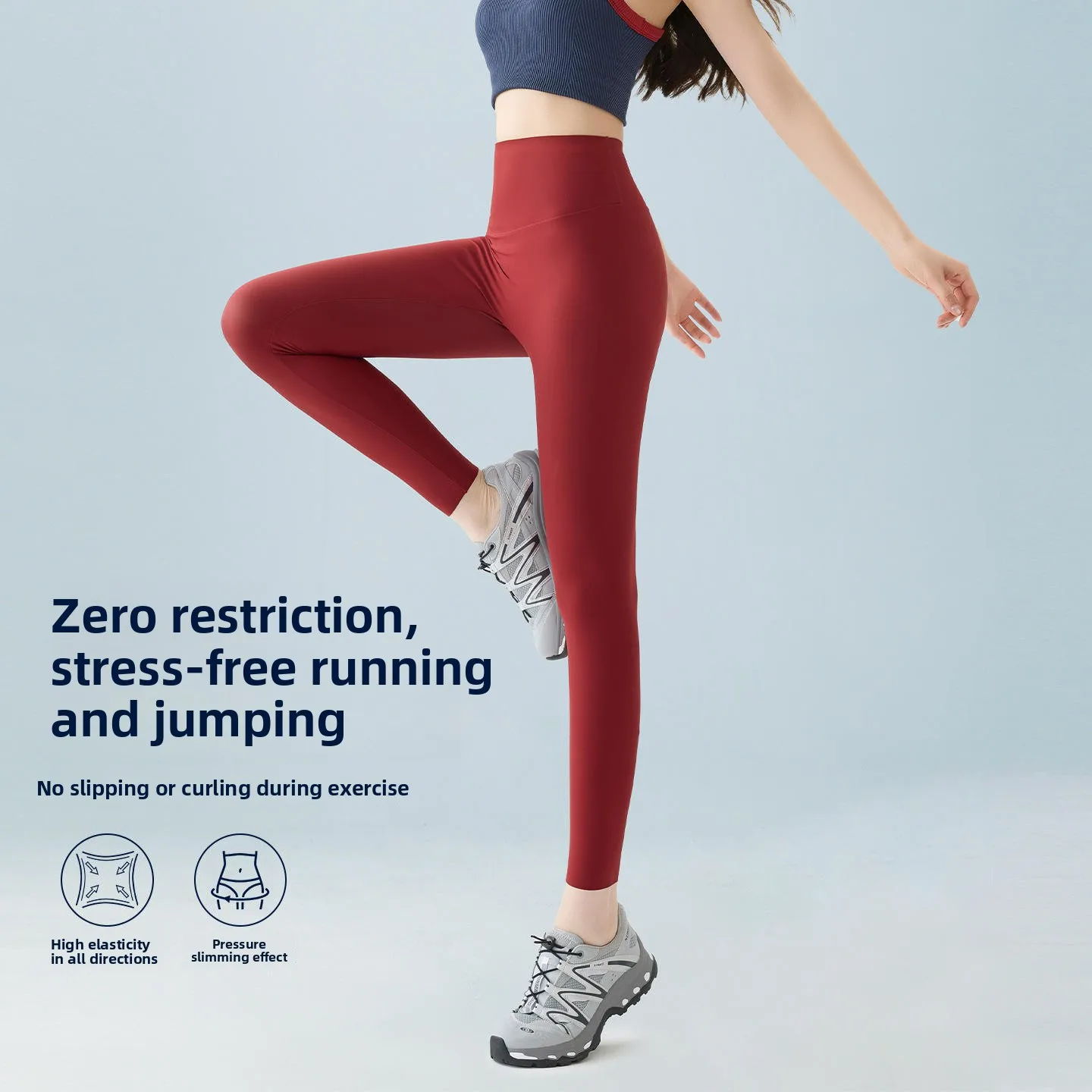 

Тонкие женские брюки для йоги с высокой талией, летние спортивные облегающие базовые брюки, дизайн кожи ковчег для верхней одежды