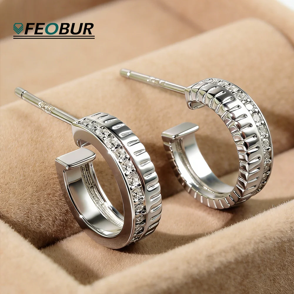 

Все серьги-кольца с муассанитом 1 мм для женщин, обручи из стерлингового серебра 925 пробы, высококачественные лабораторные серьги-гвоздики с бриллиантами, модные ювелирные изделия