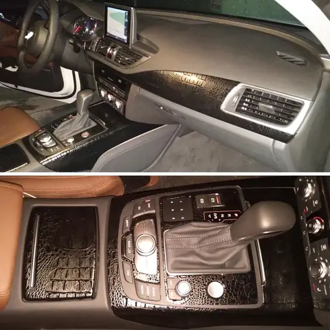 For Audi A7 2011-2018 Interior Central Control Panel Door Handle 3D/5D Carbon Fiber Stickers Decals Car styling Accessorie