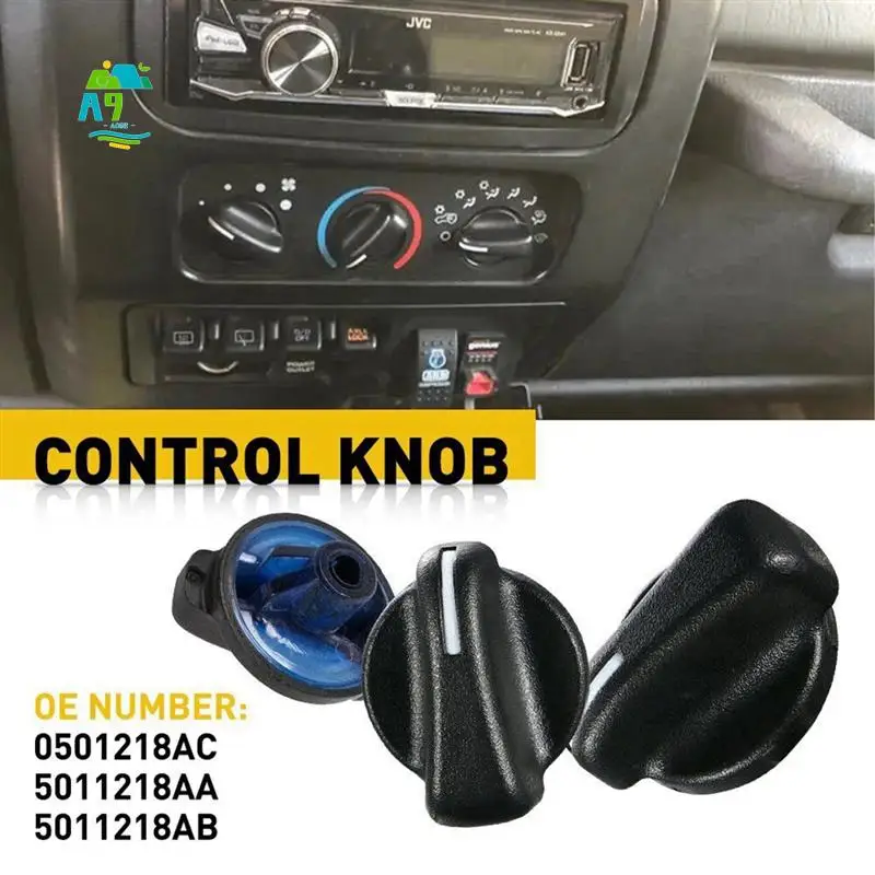 

A09E-3 шт., ручка обогревателя кондиционера автомобиля, ручки переключателя климат-контроля, крышка для Jeep Wrangler 1999-2005 годов 1EJ51BD1AA
