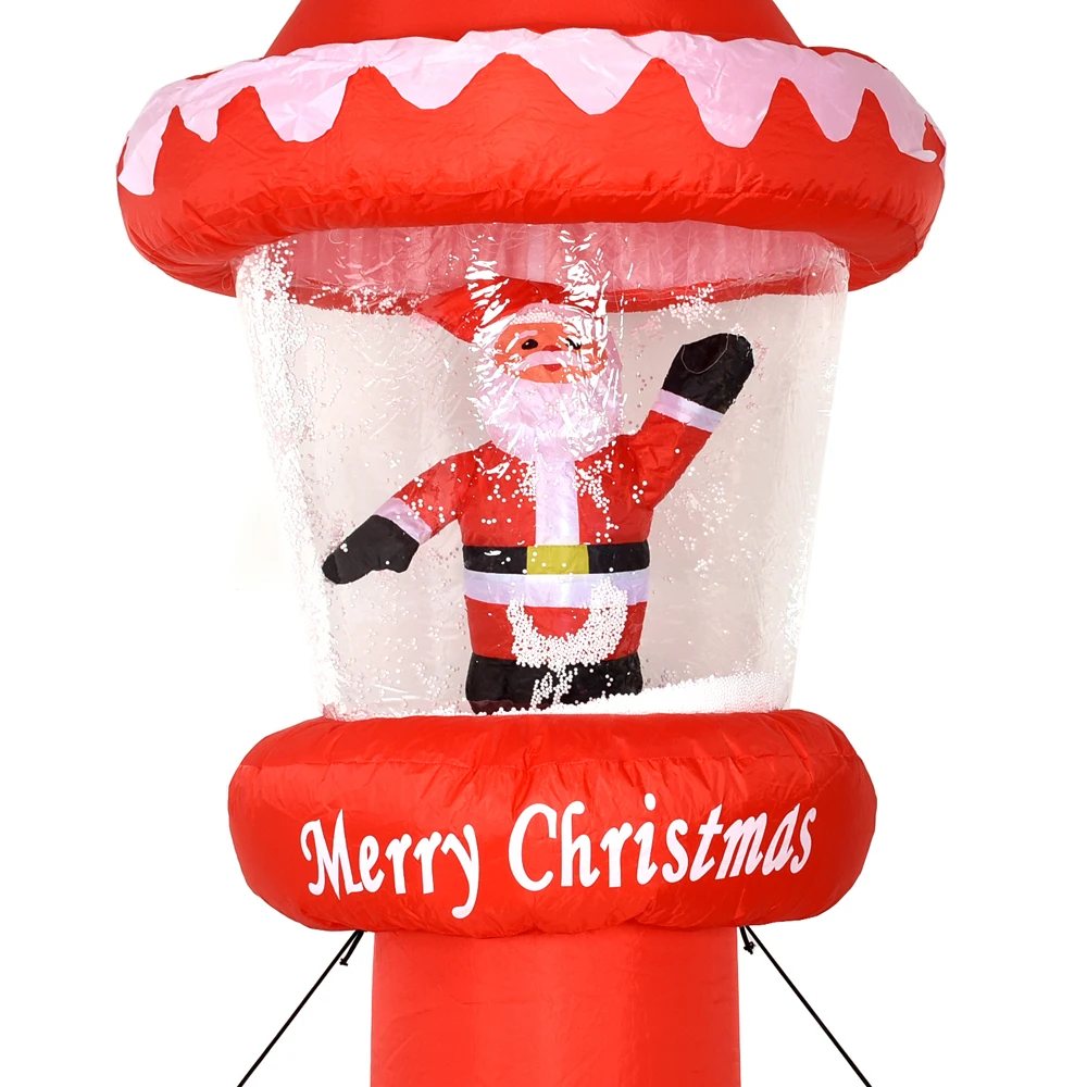 8.8ft Inflatable Street Lamp Christmas Decorations Lighthouse LED Lighted Blow Up Decor for Xmas Party Outdoor Yard Garden Lawn