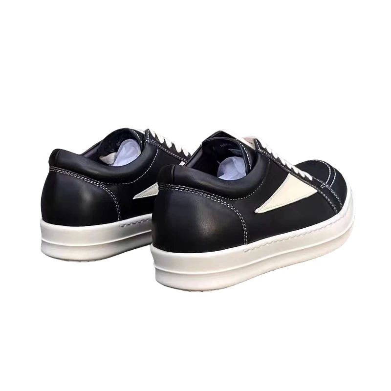 EOENKKY RO Casual Women board  Shoes Low Top  Men Sneaker Quality Black Leather   Fashion Quality Flat Thick-sole Luxury Shoes