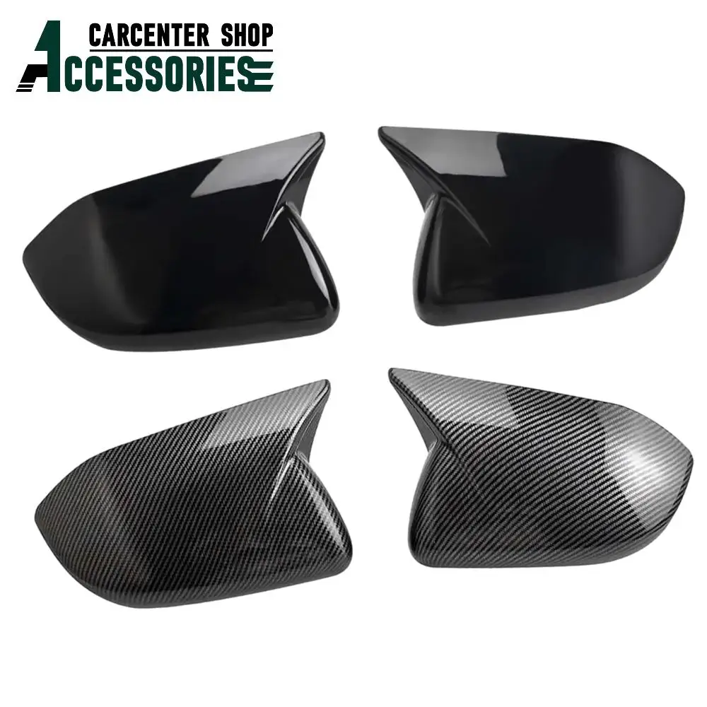 

2PCS Carbon Fiber Pattern Mirror Case Black Side Wing Rearview Mirror Cover Trim for Ford Explorer 2020 2021 2022 2023 2024 LHD