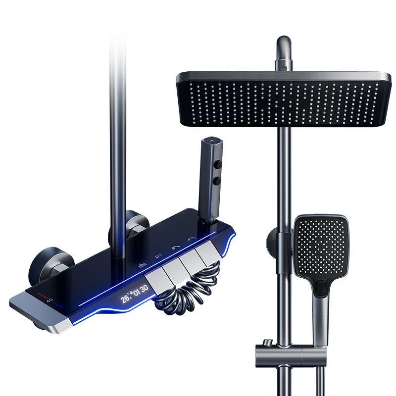 

Jingshang ambient light shower shower set, all-copper water circuit core, pressurized large water outlet, piano butto