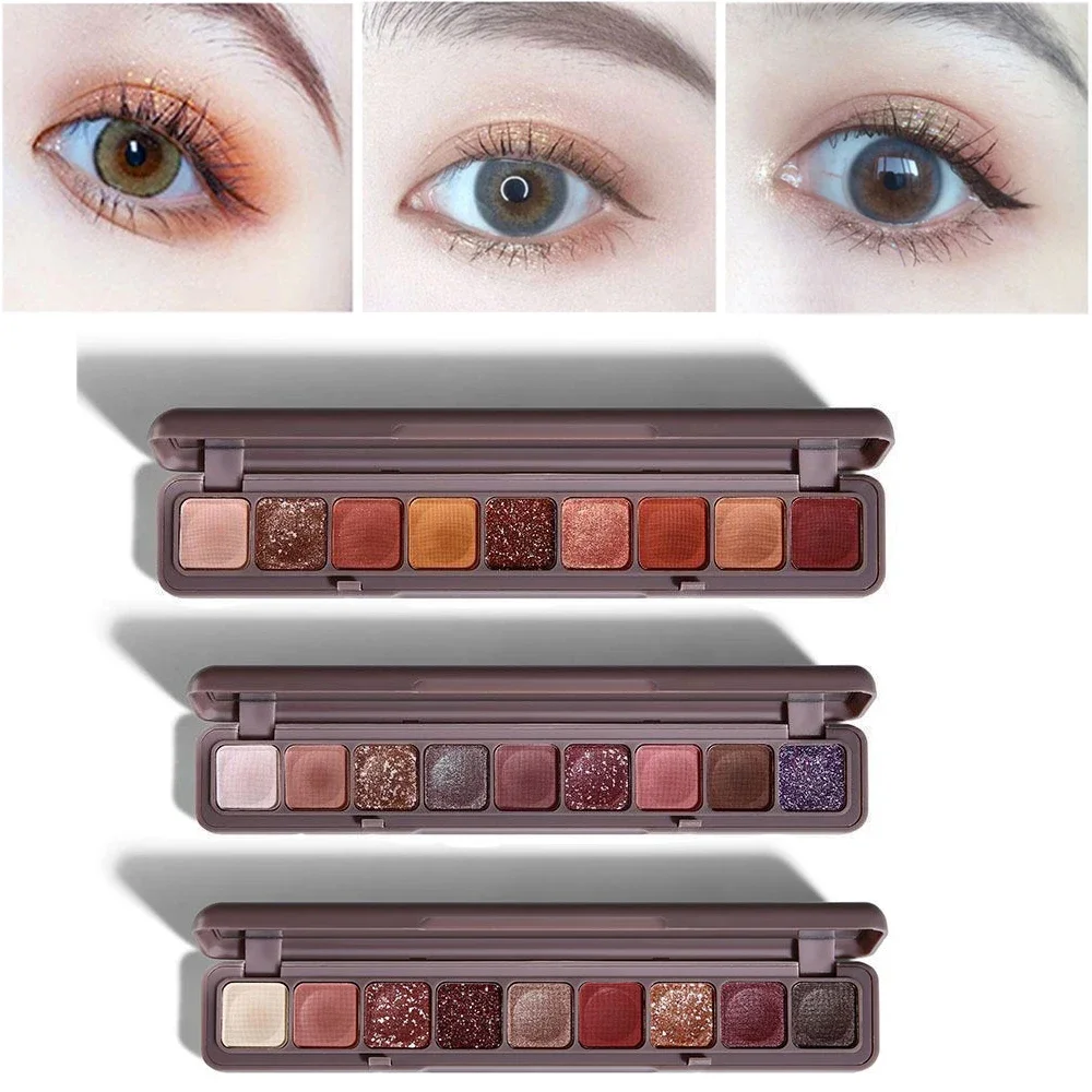 9-Color Fingertip Glitter Eyeshadow Pearlescent Matte Shimmer Waterproof Keyboard Cosmetic for Creative Makeup