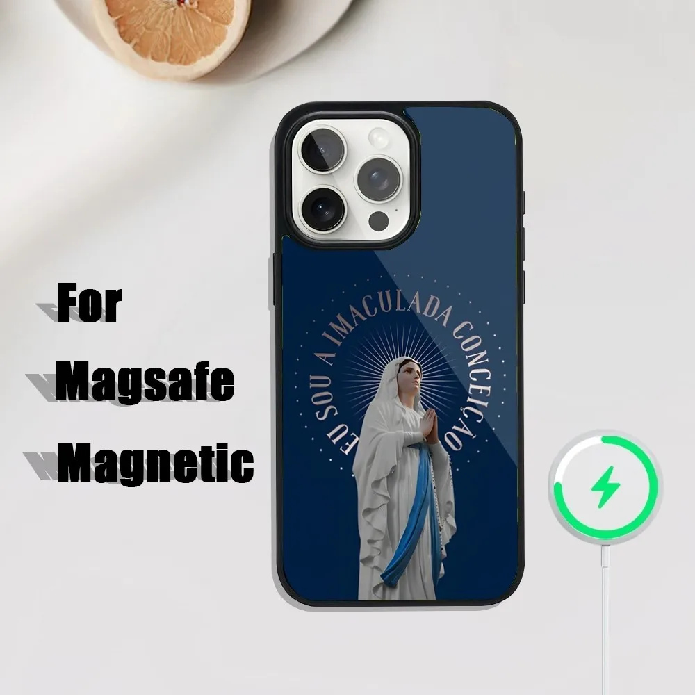 Virgen St.Mary Celestial Mother Phone Case For iPhone 16,15,14,13,12,11,Plus,Pro,Max Mini Magsafe Magnetic Wireless Charging