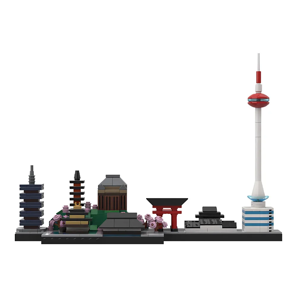 MOC Stad Beroemde Kyoto Scène Kyoto Skyline Bouwstenen Model Street view Architectuur Bricks Gemonteerd Speelgoed voor Kinderen Gift