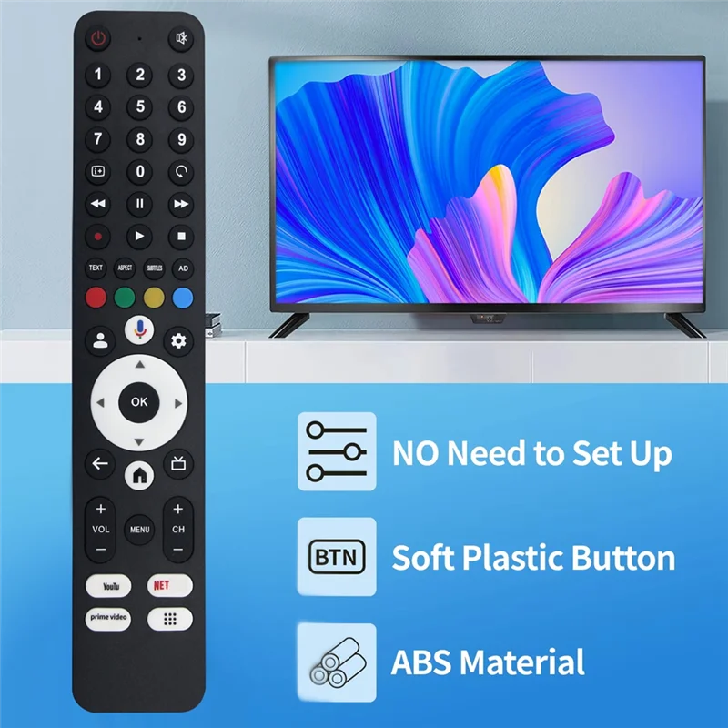 

FORW-For Sharp TV Remote Replacement RC2101 Voice Control For Models 4T-C50FJ1X 4T-C55FJ1X 4T-C65FJ1X 4T-C75FJ1X SH-V10 Spare Pa