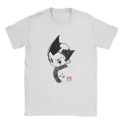 Crazy Astroboy Cartoon Space Art Childhood T-Shirt Men Round Collar 100% Cotton T Shirt Anime Japan Short Sleeve Tee Shirt Plus