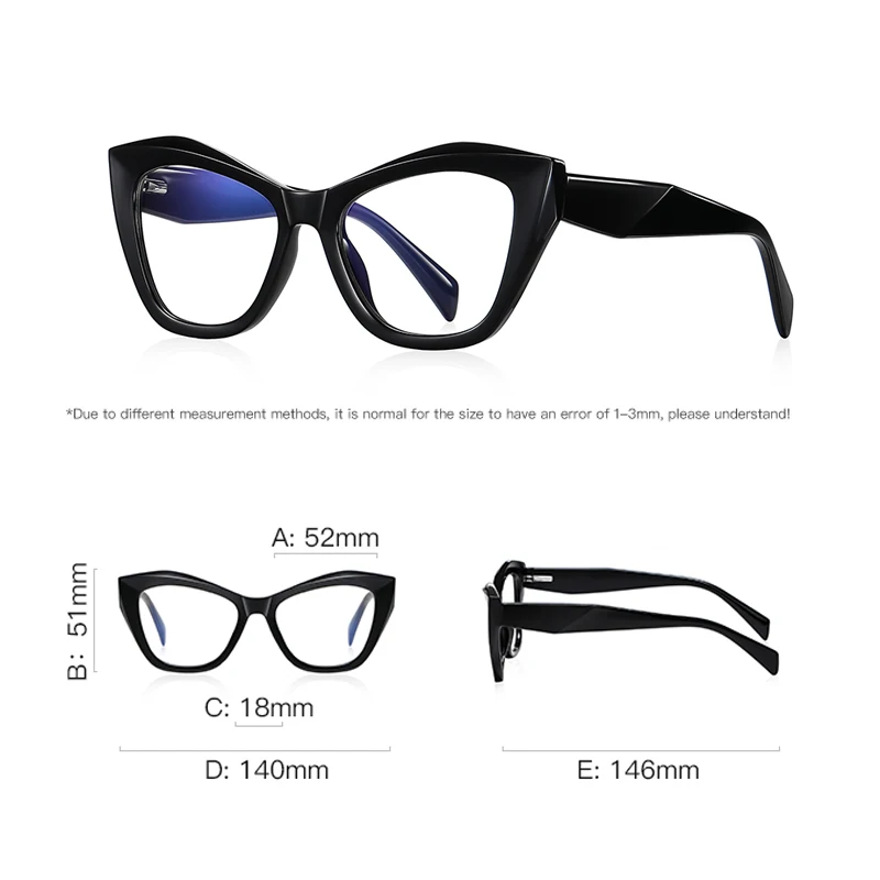 KIZN 패션 고양이 눈 근시 안경 프레임 새로운 변색 여성 안티 블루 라이트 처방 컴퓨터 안경-0.50 ~ -10