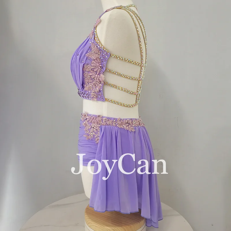 JoyCan Lyrical Dance Dress Purple Jazz Dance Costume Pole Dancing Clothes Girl Performance Training