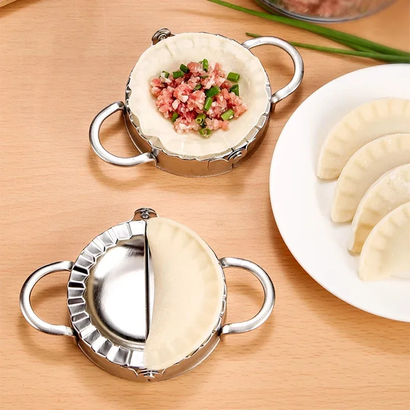 Edelstahl Knödel Form Manuelle Presse Ravioli Knödel Maker Gerät Kuchen Pasta Gebäck Schneider Form Für Küche Zubehör