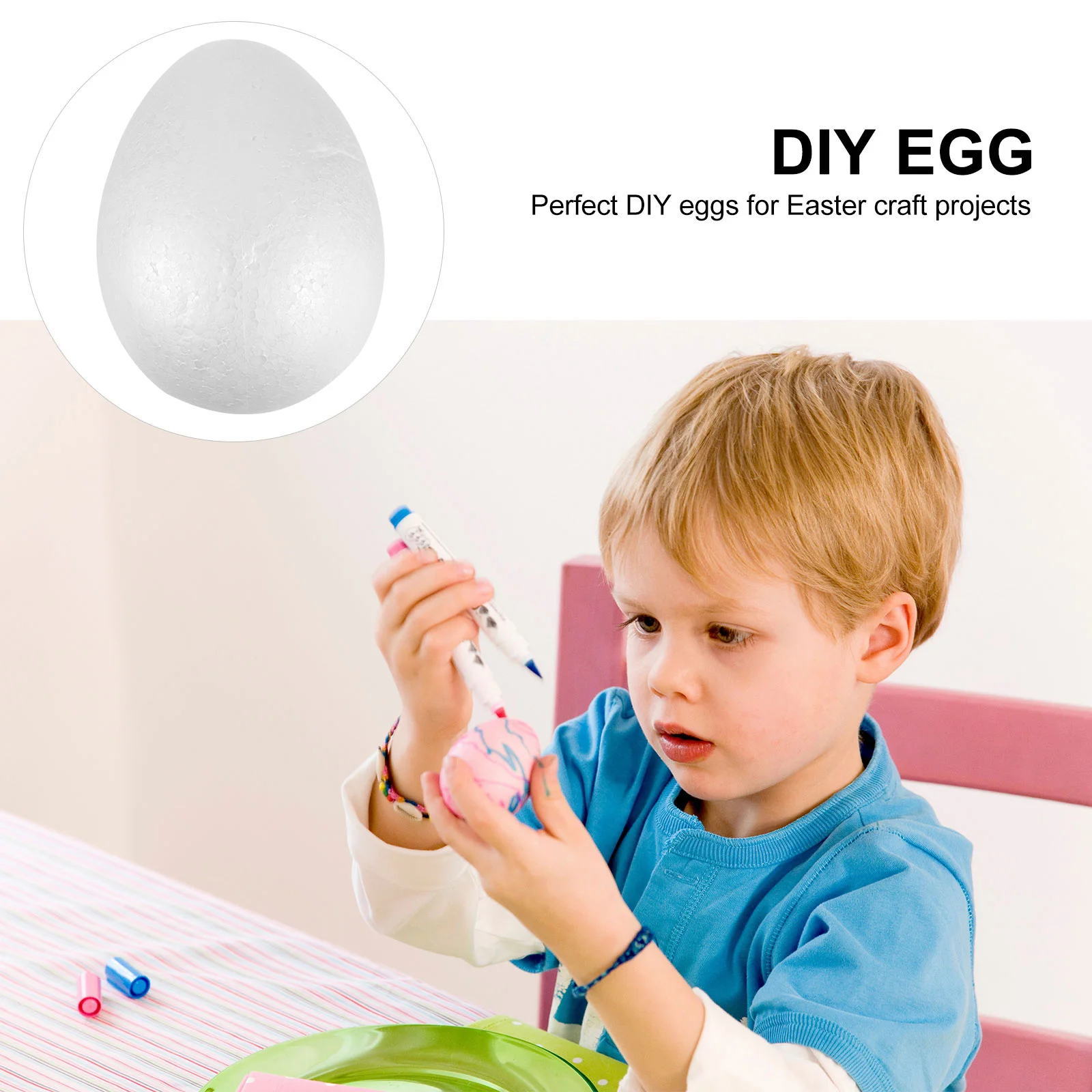 

2pcs Foam Eggs White Polystyrene Diy Craft Egg For Easter Kids Festival Decor Simulation Gourmet Egg Ornament Crafting Eggs