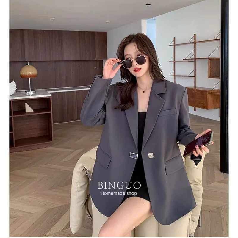 Ladies New Spring And Autumn Temperament Elegant Fashion Suit Jacket Female 2024 High-Grade Loose Wild Suit Long Sleeve Jacket