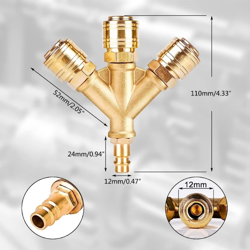 1/4-Inch Air Hose Quick Coupling Distributor Compressed Air Softener Durable